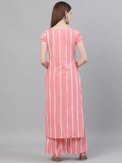 Pink Striped Kurta Palazzo