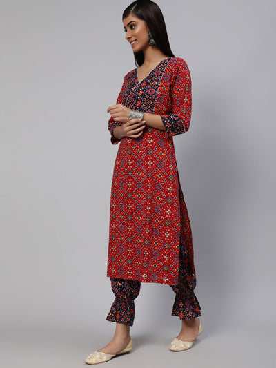 Red Patola Print Kurta With Palazzo