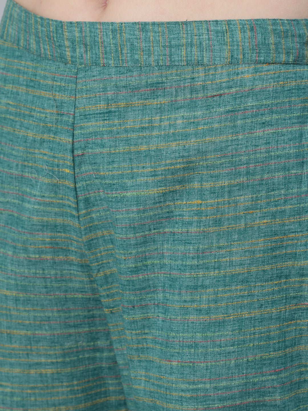 Pastel Blue Striped Embroidered Kurta With Pant