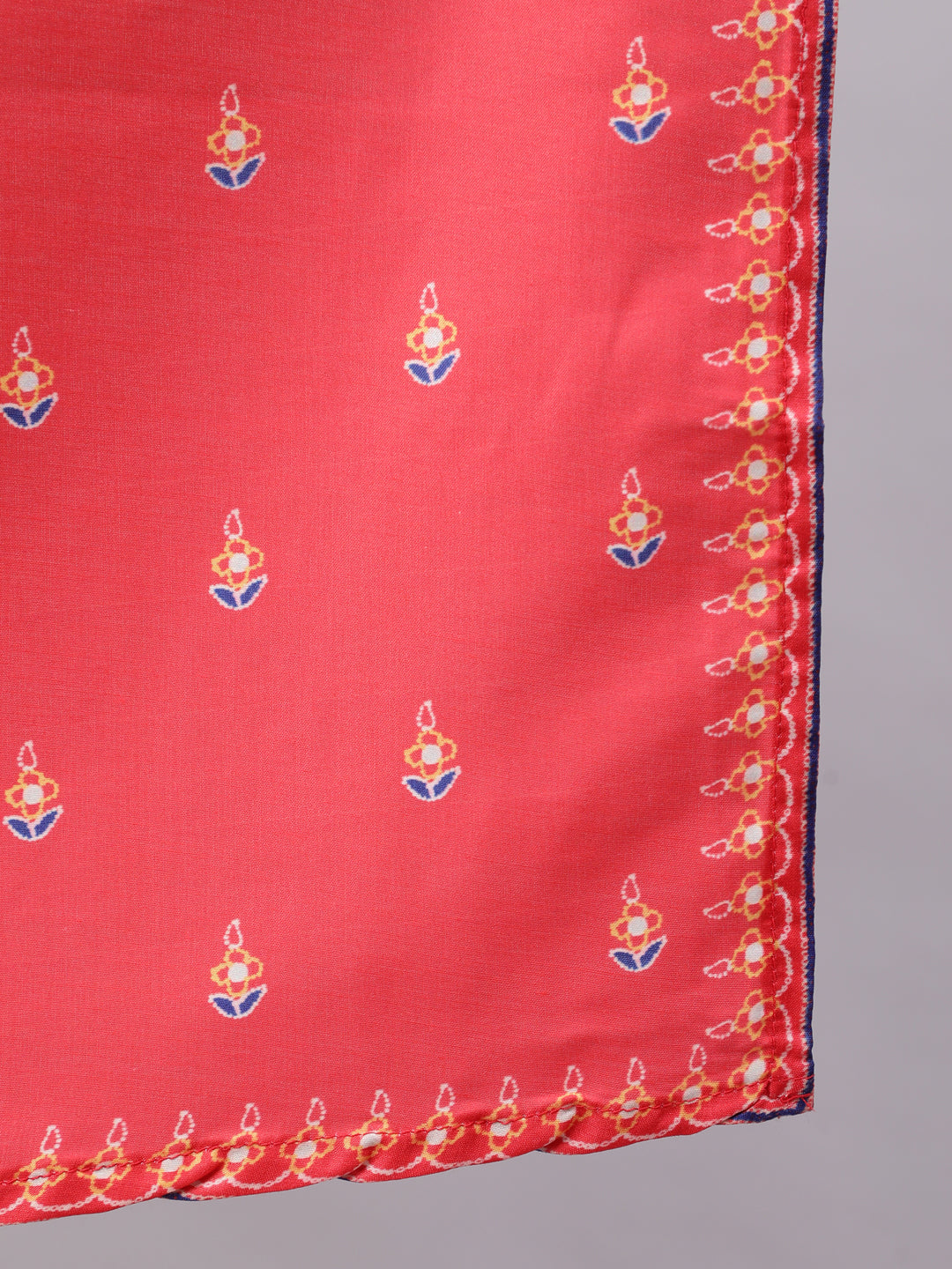 Red Digital Print Kurta Palazzo With Dupatta