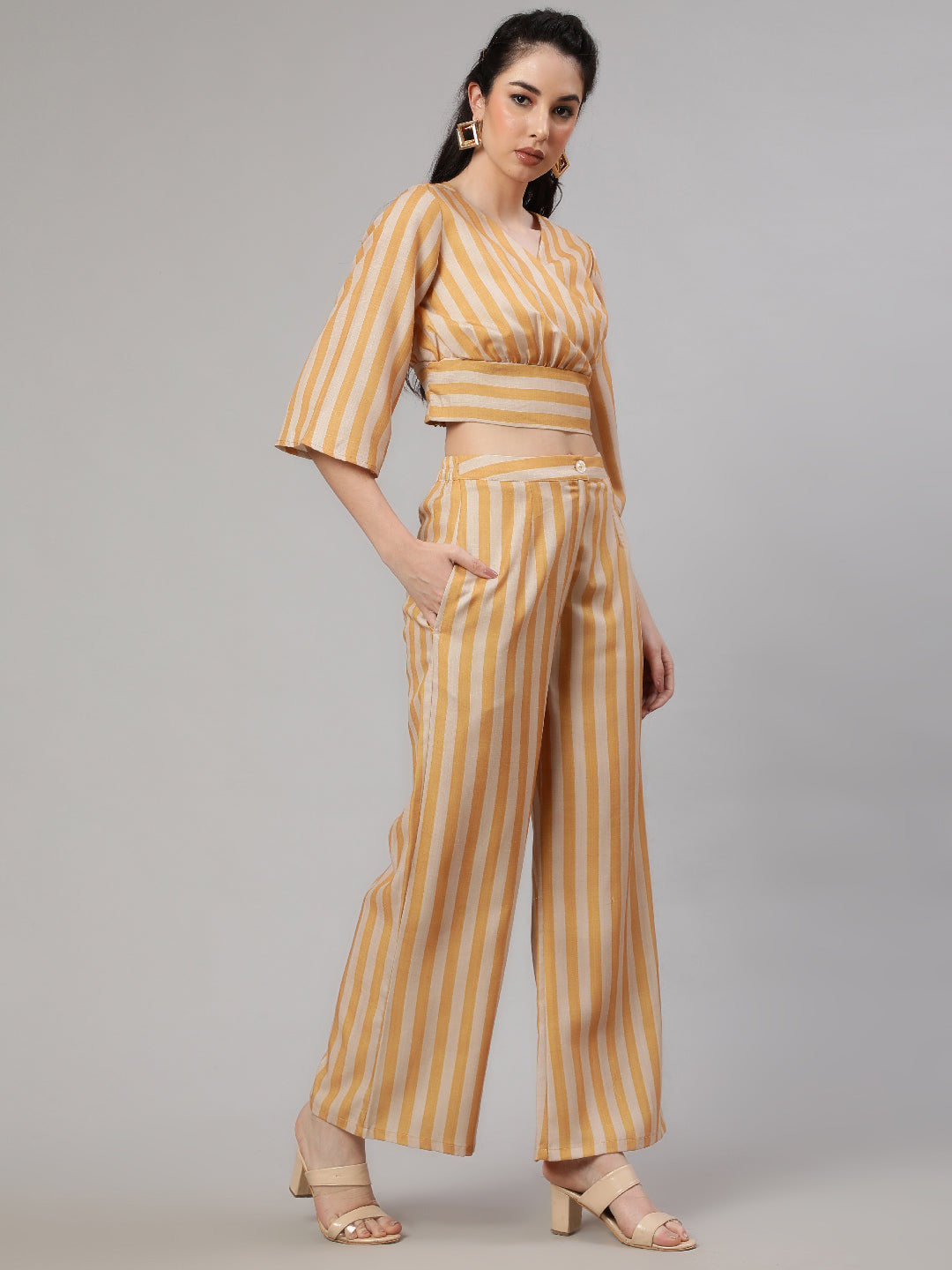 Mustard Striped Co-ords Set