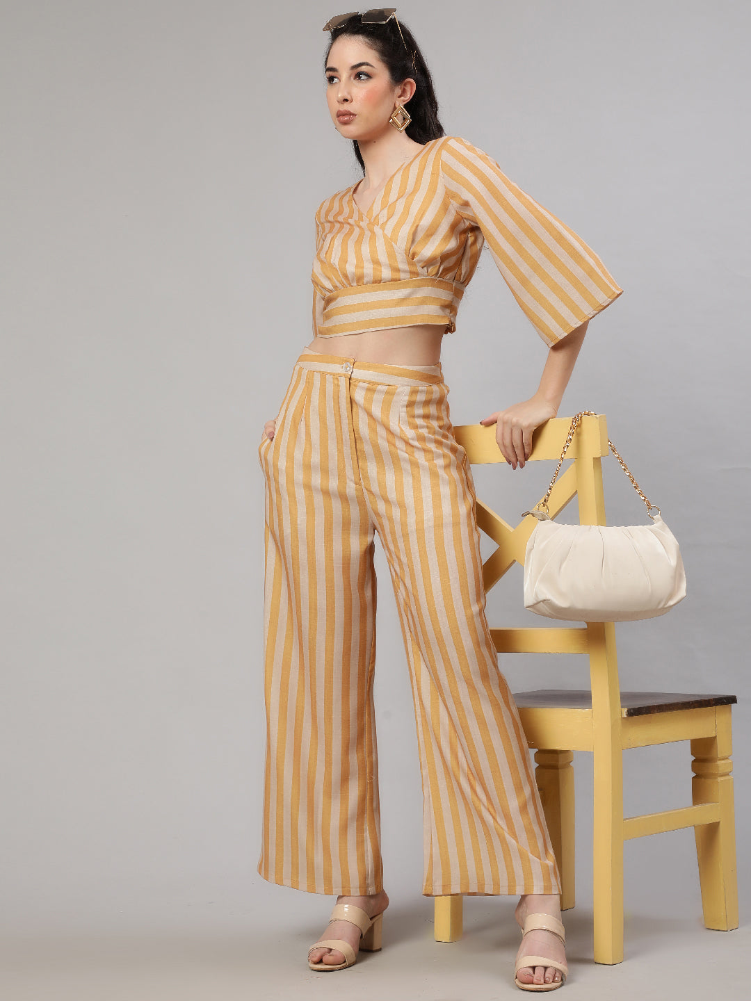 Mustard Striped Co-ords Set