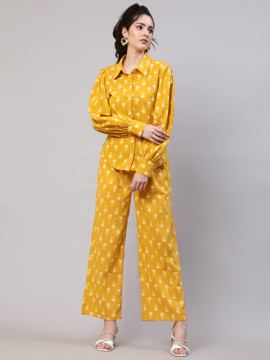 Mustard Floral Print Co-ord Set