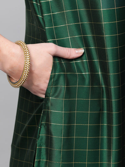 Green Checked Kurta