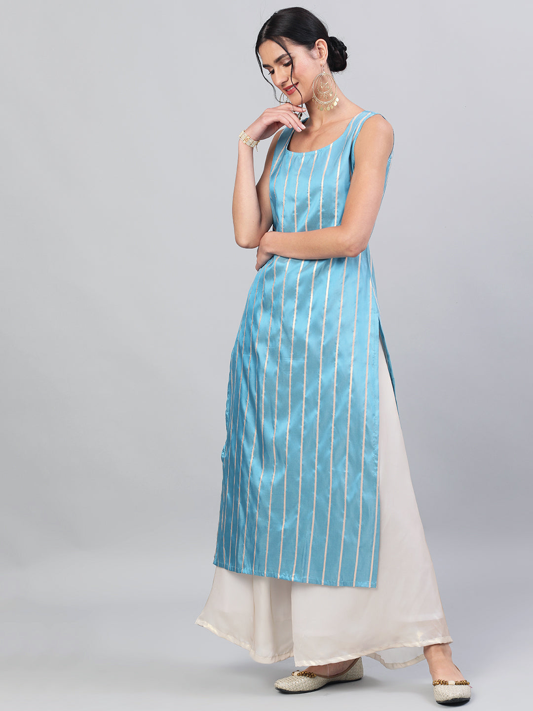 Blue Striped Kurta