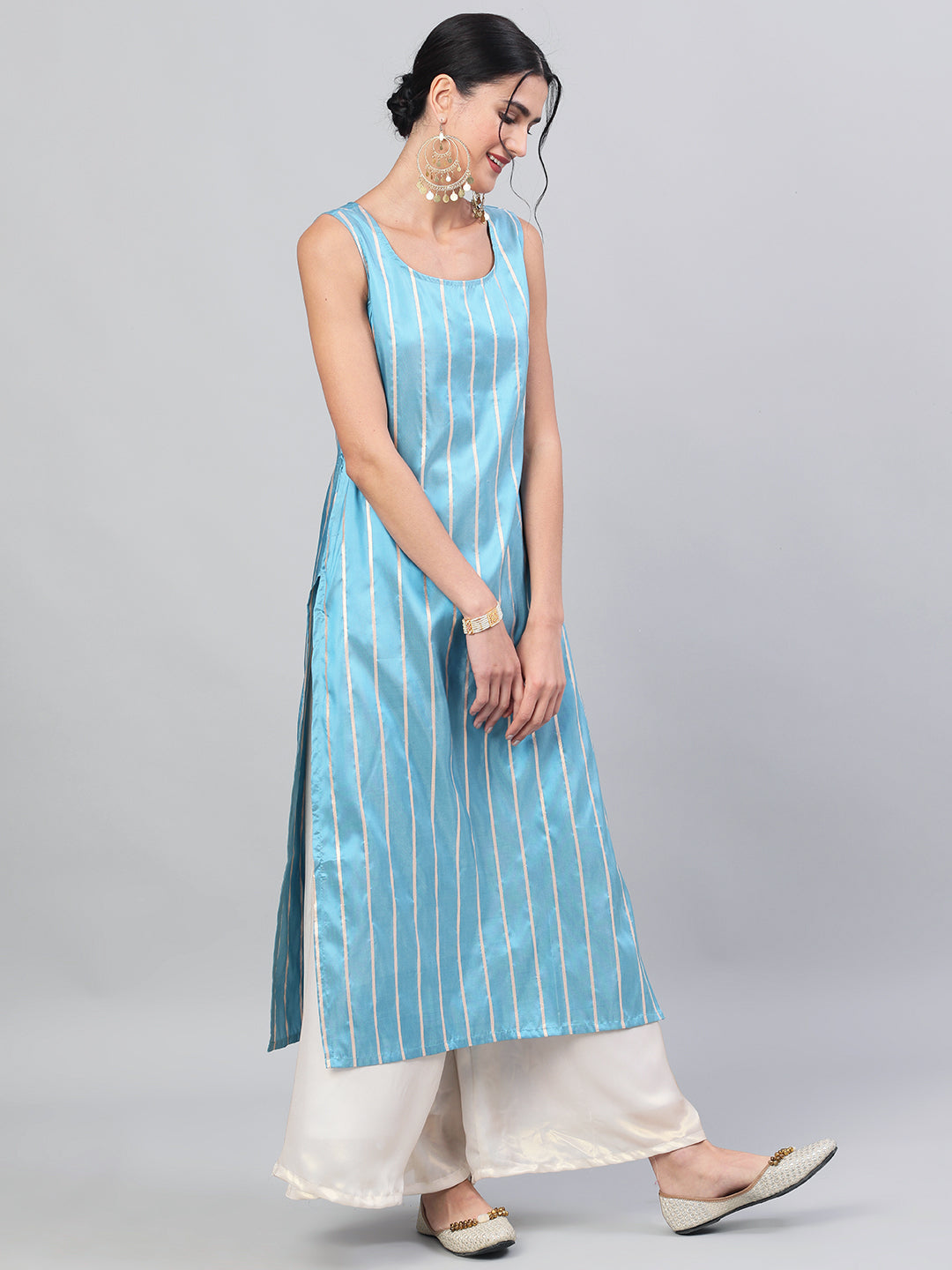 Blue Striped Kurta