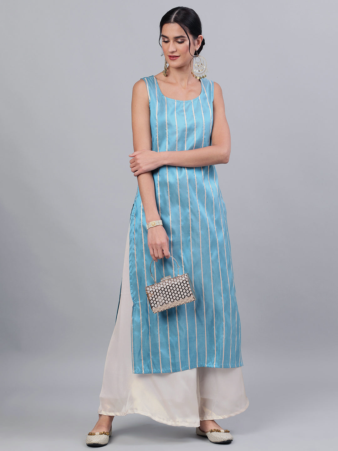 Blue Striped Kurta