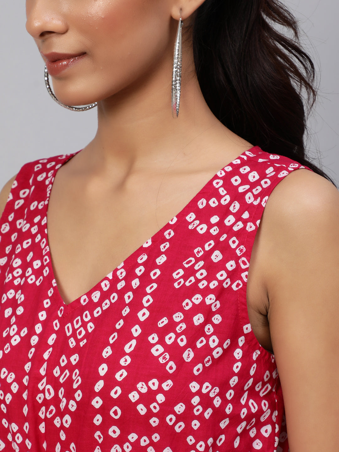 Pink Printed Flared Jumpsuit