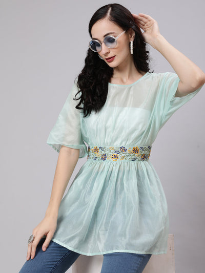 Sea Green Embroidered Tunic