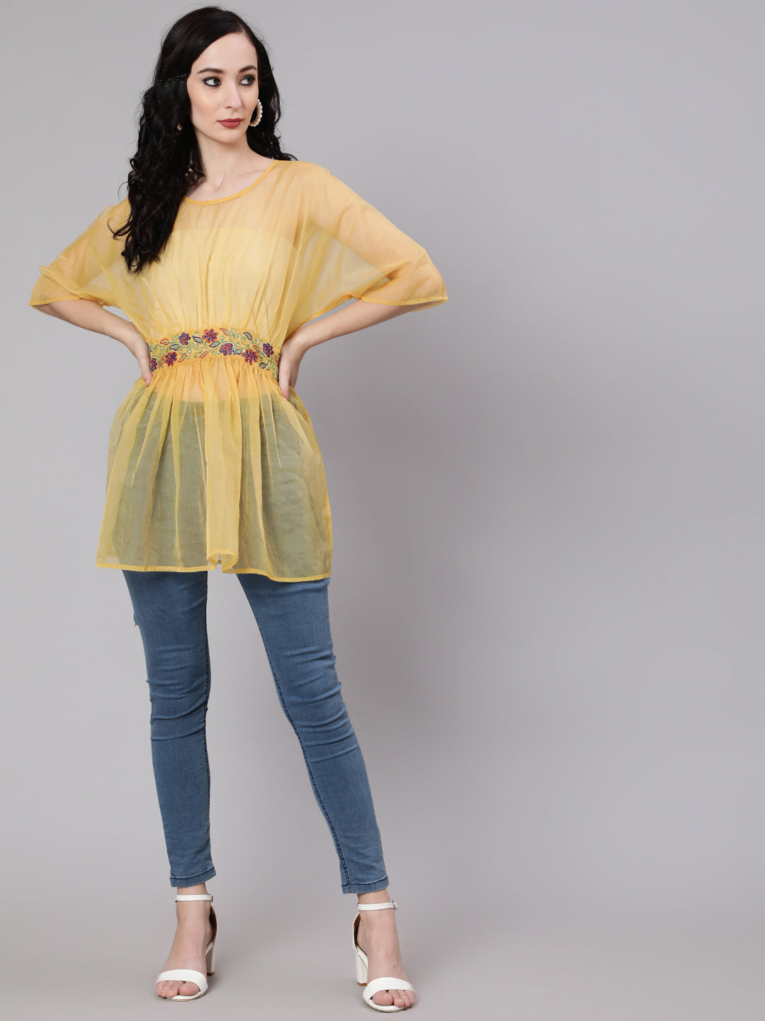 Yellow Embroidered Tunic