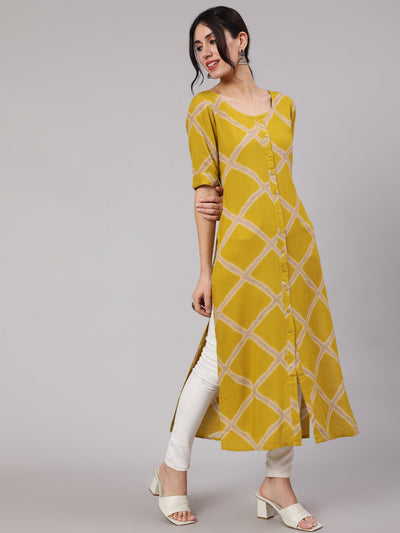 Mustard Button Down Kurta
