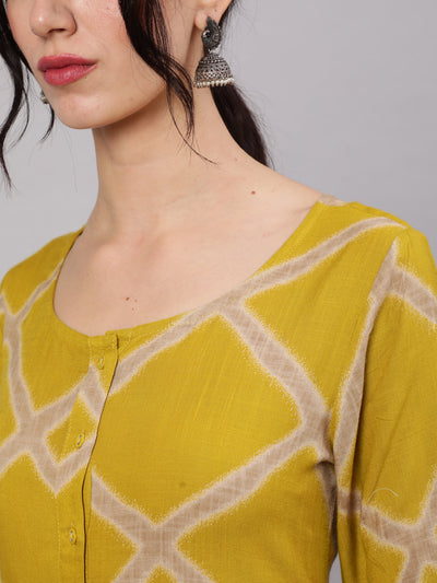Mustard Button Down Kurta
