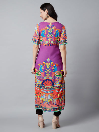 Purple Digital Printed Kurta
