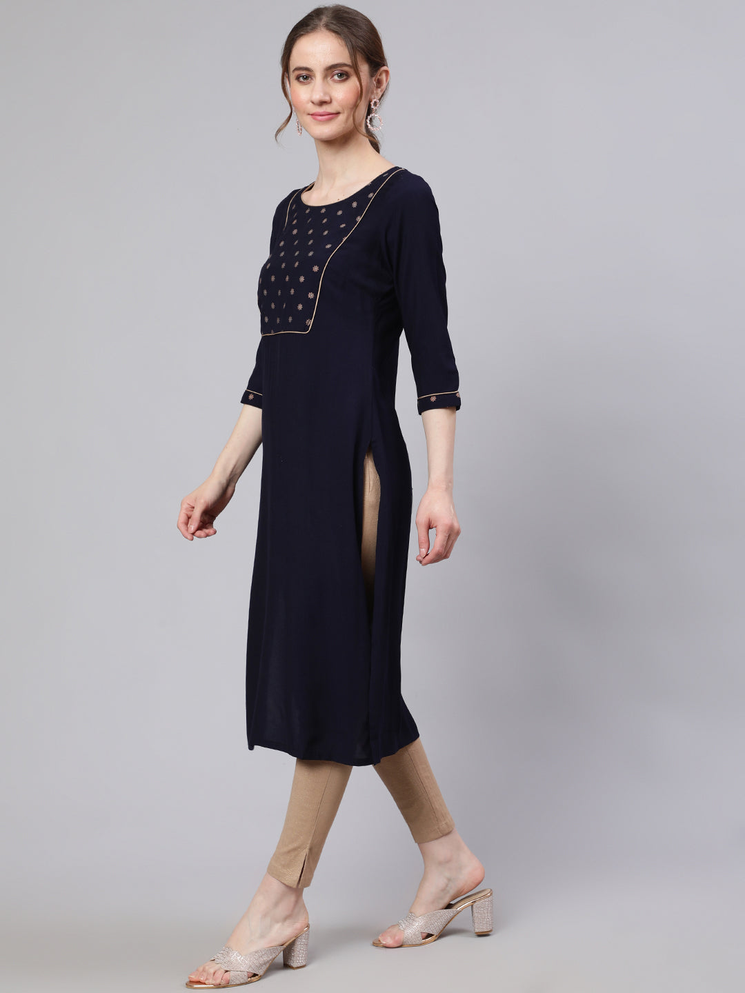 Navy Blue Straight Kurta