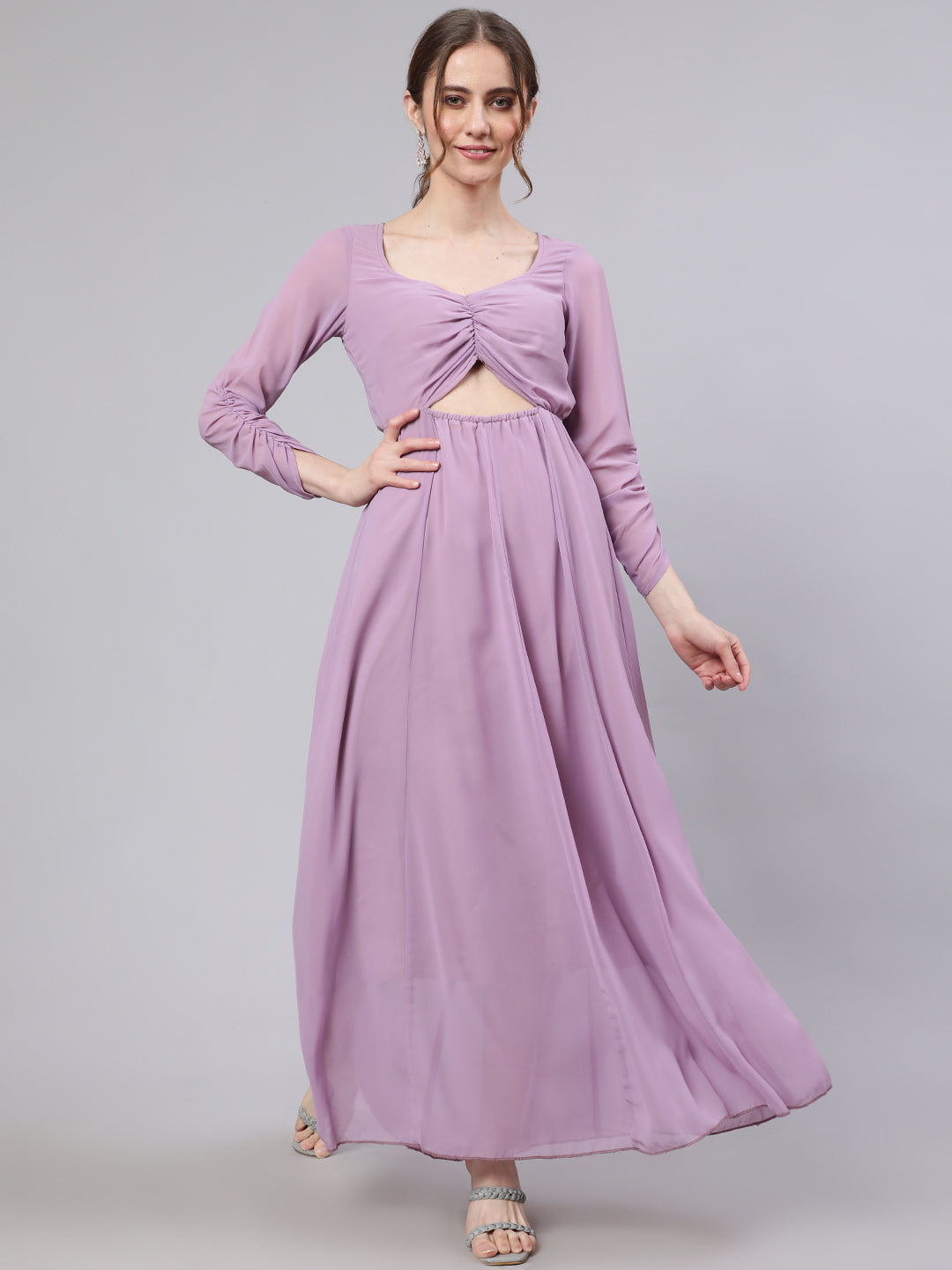 Lavender Flared Maxi Dress