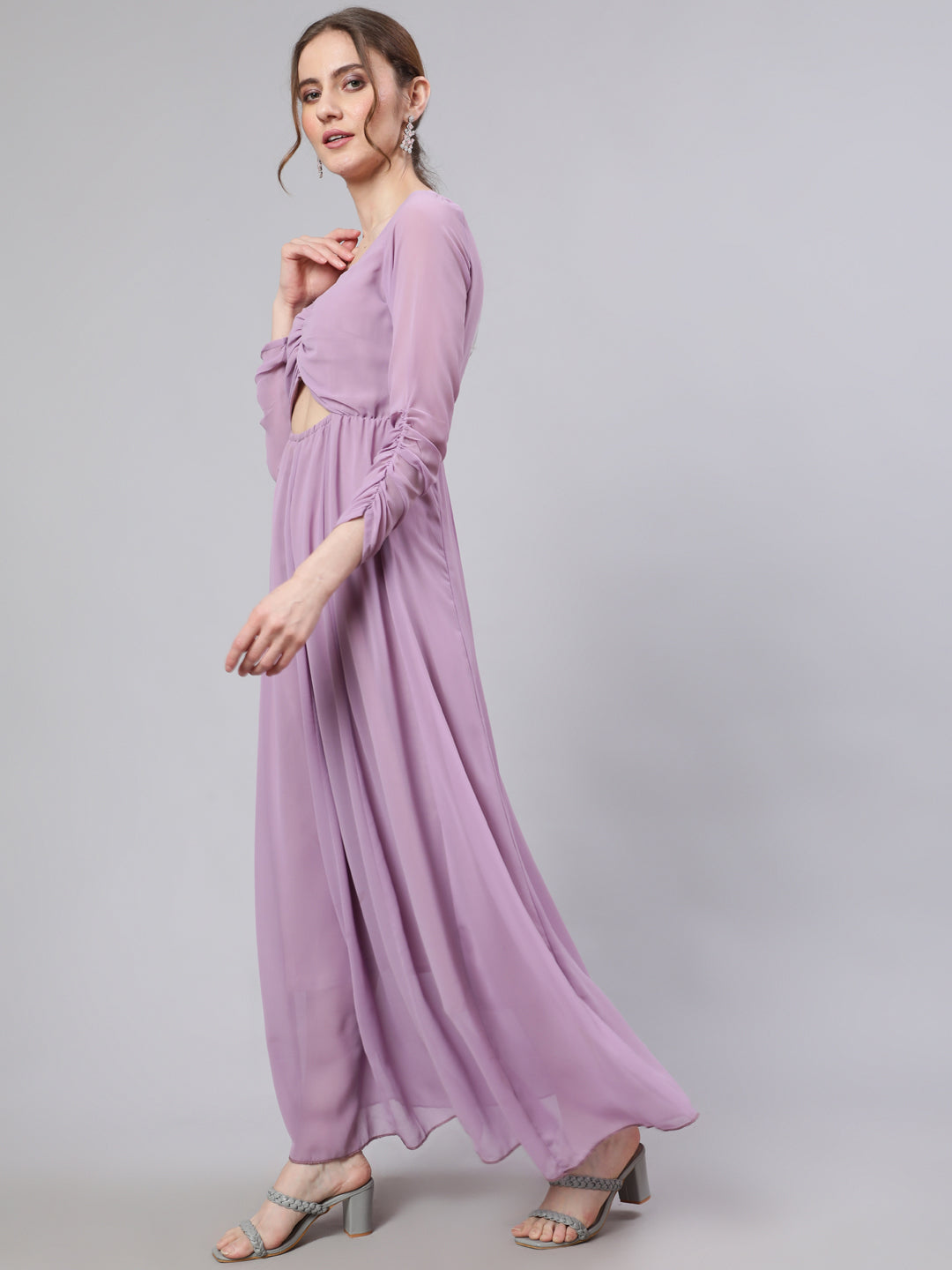 Lavender Flared Maxi Dress