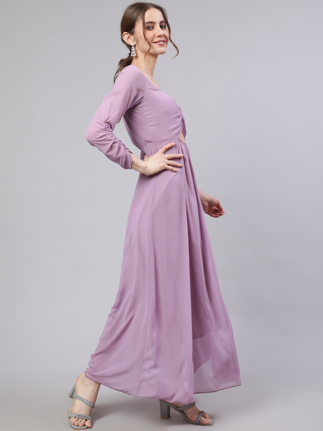 Lavender Flared Maxi Dress