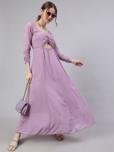 Lavender Flared Maxi Dress