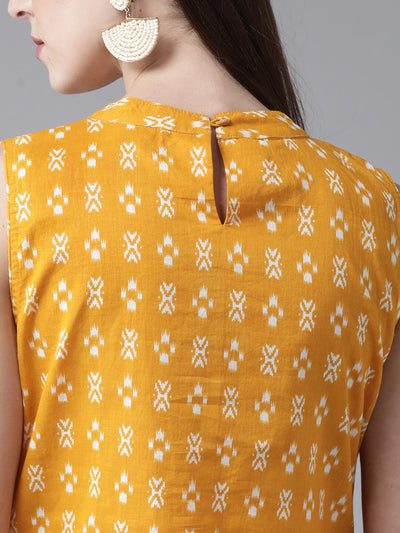 Yellow Printed Kurta