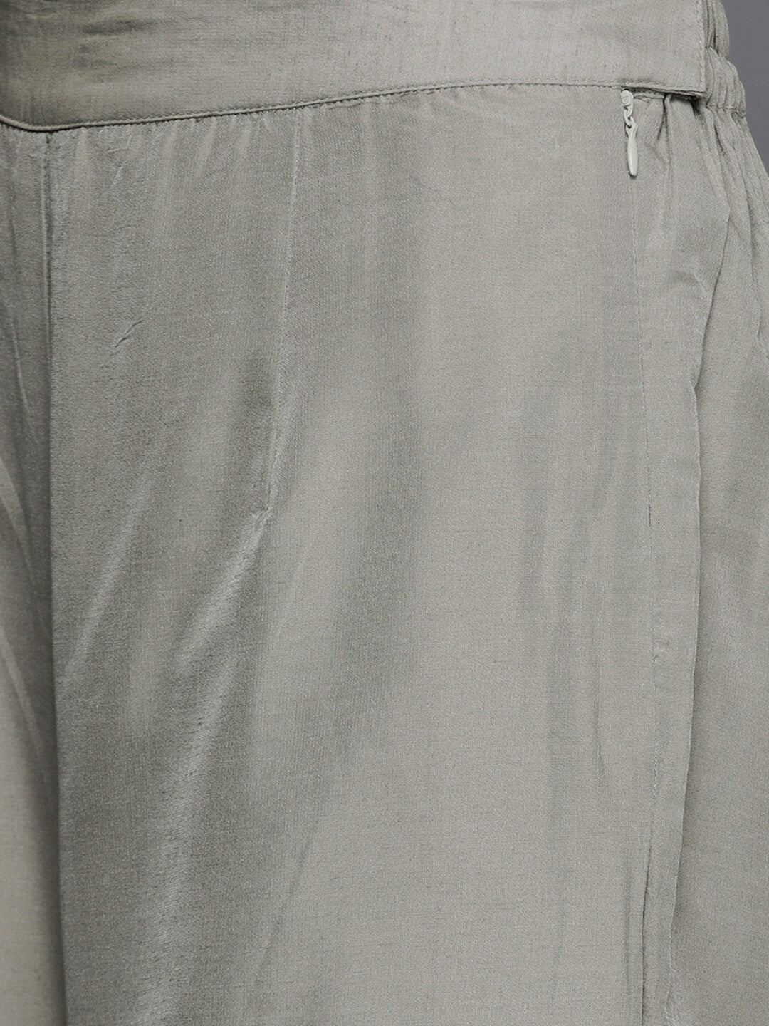 Grey Woven Designed Kurta With Palazzo