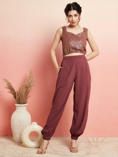 Burgundy Afghani pant Co Ord Set With Jacket